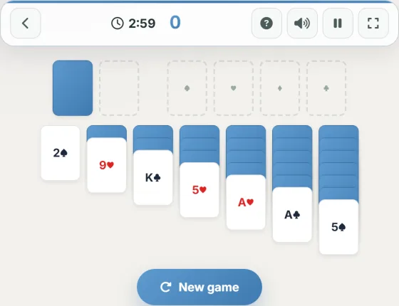 Clock Solitaire — live gameplay
