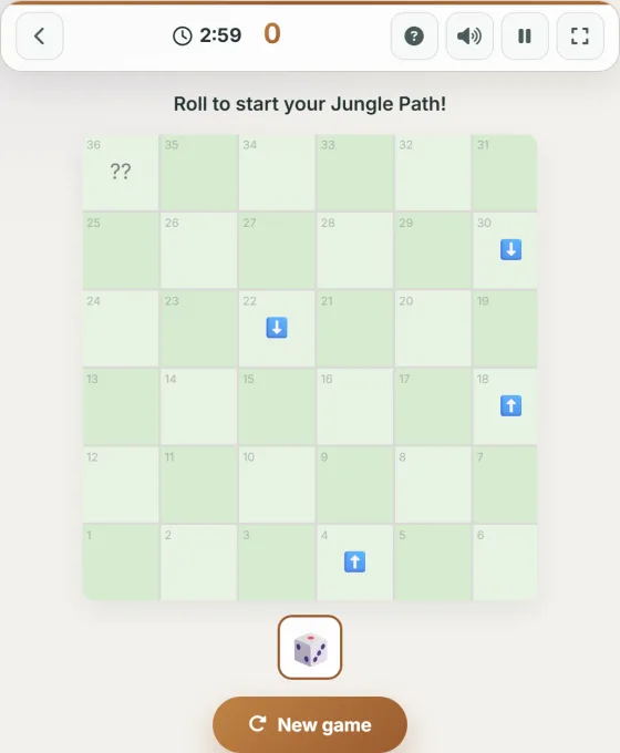 Jungle Dice Path — live gameplay