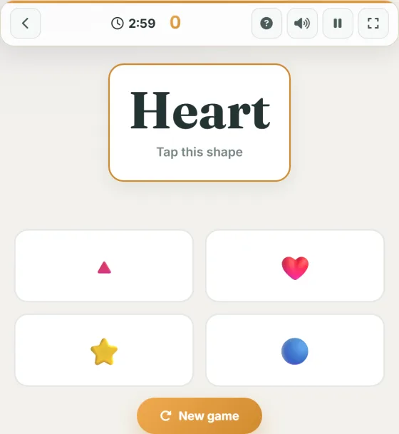 Shape Learning — live gameplay