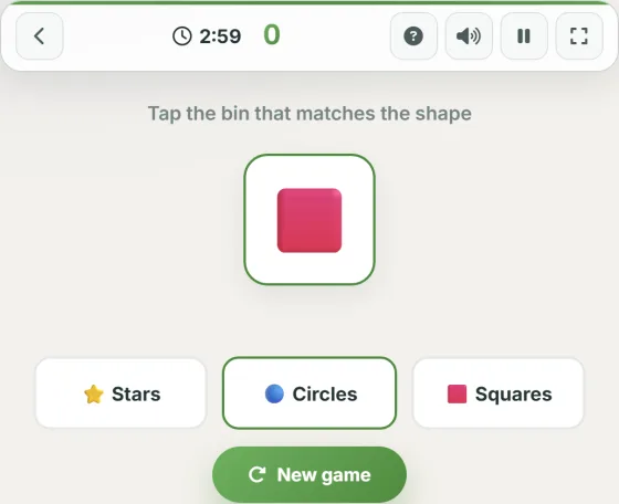 Shape Sort — live gameplay