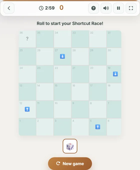 Shortcut Race — live gameplay