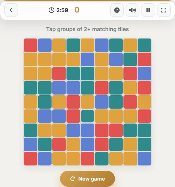 Tile Clear — live gameplay