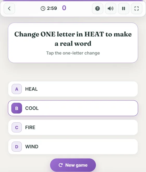 Word Ladder — live gameplay