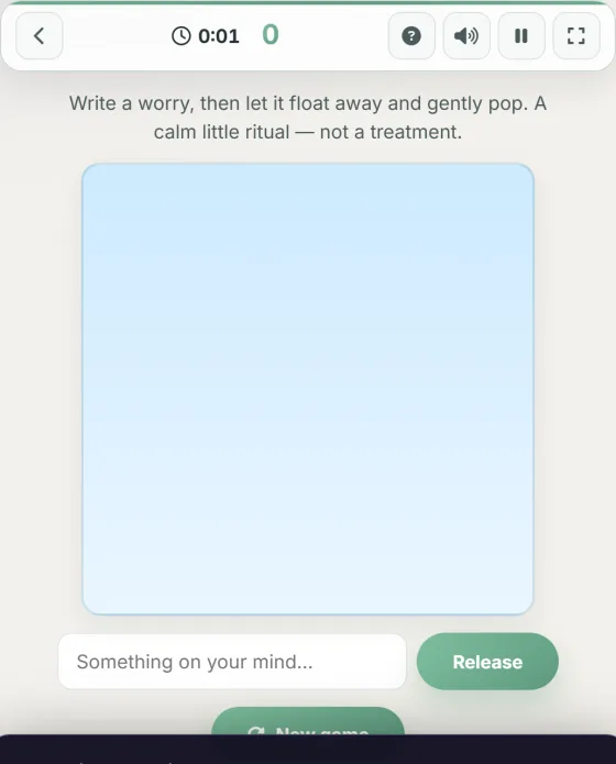 Worry Balloon Pop — live gameplay