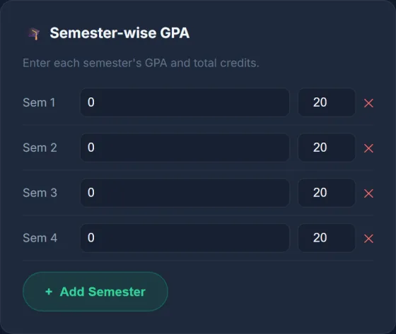 CGPA Calculator — preview